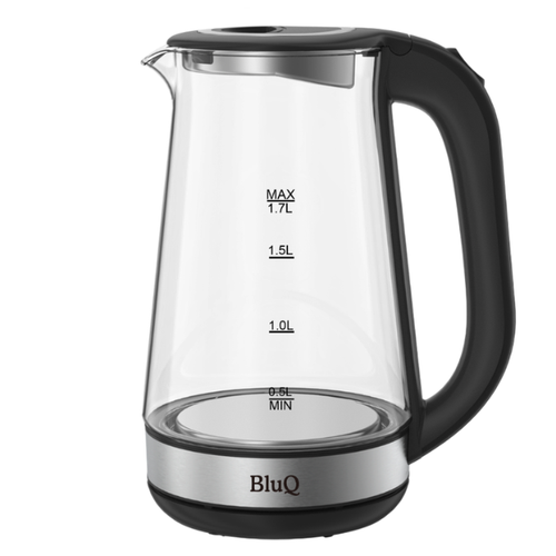 BluQ Glass Electric Kettle with Ocean Blue Light 2.5 L 1500W