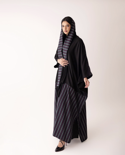 linen مع قطن هندي  ازرق مع أسود 