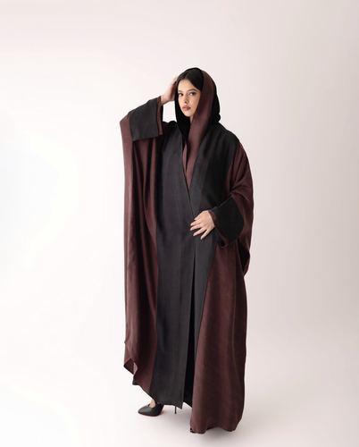 washed silk  Black & maroon 