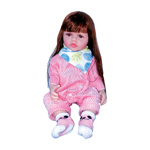 Talking silicone doll with bottle and diaper 