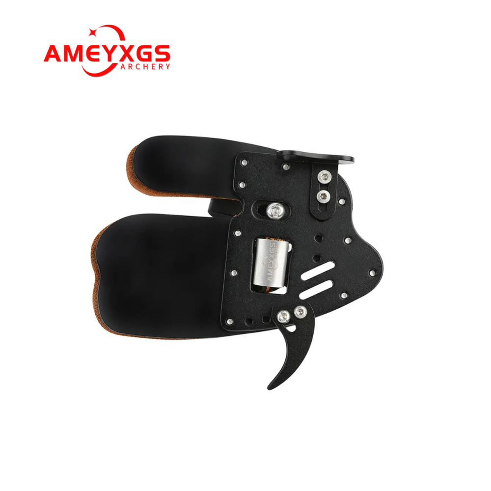 AMEYXGS Archery Finger Tab Aluminum Alloy+cowhide
