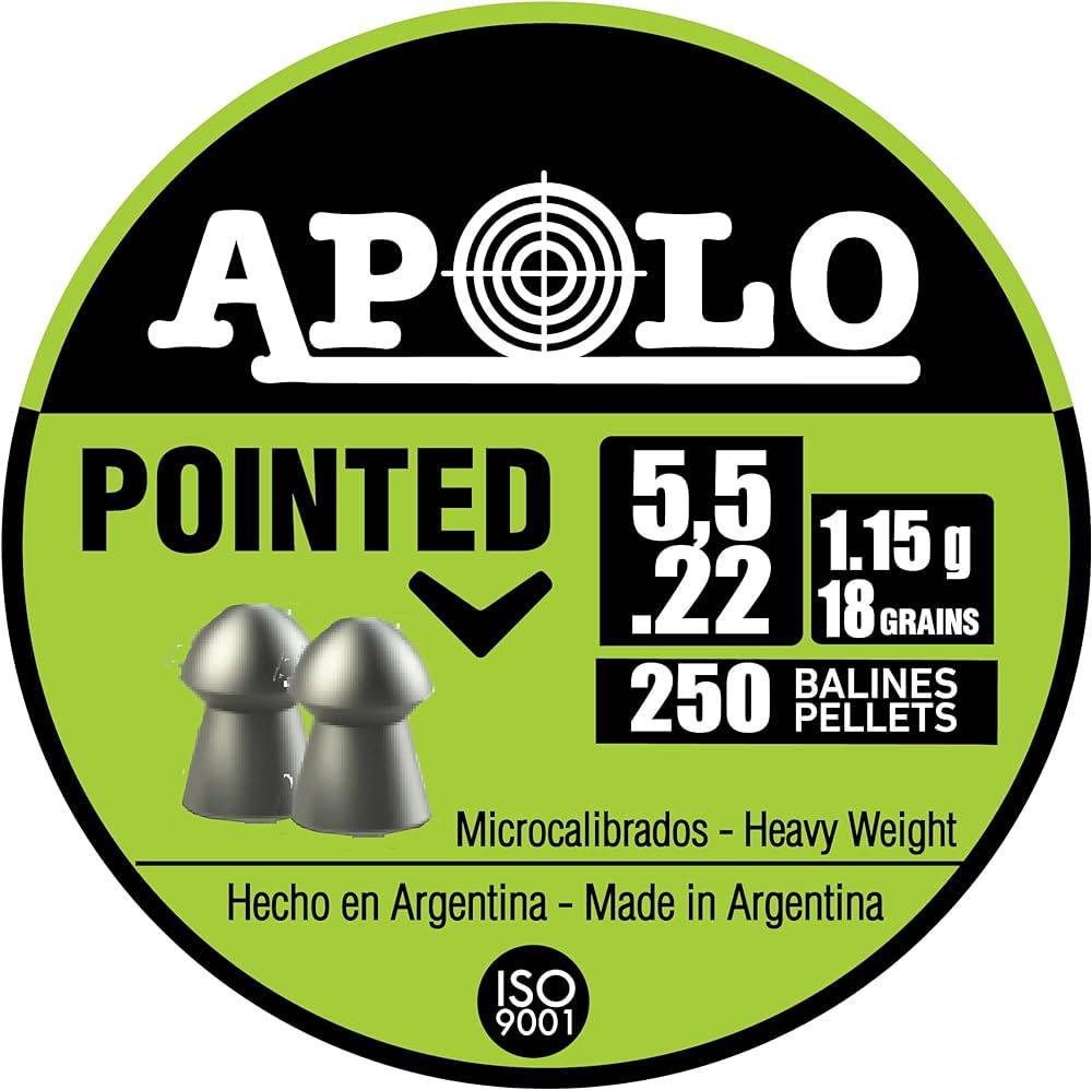 رصاص ابولو  Pointed عيار 5.5 وزن 18 قرين 
