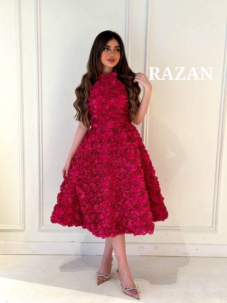 فستان فوشي ورود بارزه ميدي