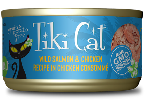 تيكي كات لواو وجبة متكاملة سلمون والدجاج في المرق الدجاج 85غ