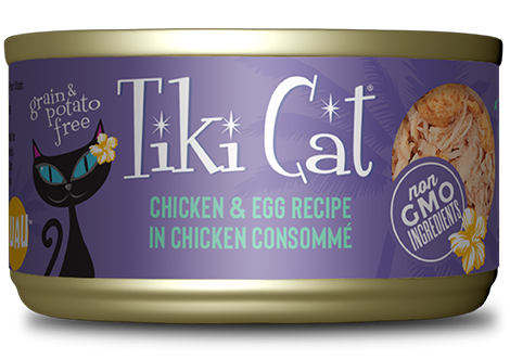 تيكي كات لواو طعام رطب وجبة متكاملة دجاج والبيض في مرق الدجاج 85غ