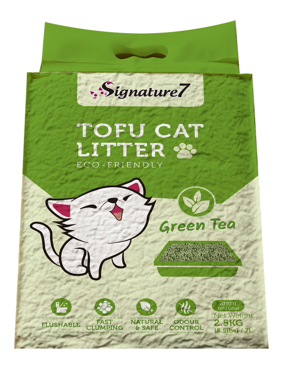 توفو كات رمل للقطط برائحة الشاي الأخضر 7لتر