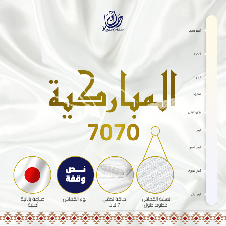 قماش المباركية 7070 نصف وقفة ياباني غير شفاف ناعم