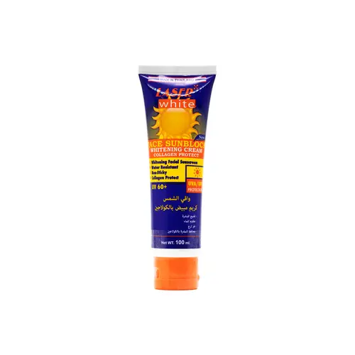 Sunscreen and Whitening Cream with Collagen, SPF 60+, from Laser White - 100g