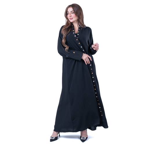 عباية شك يدوي بقماش كريب ملكي فاخر
