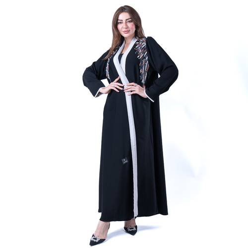 عباية شك يدوي بقماش كريب ملكي