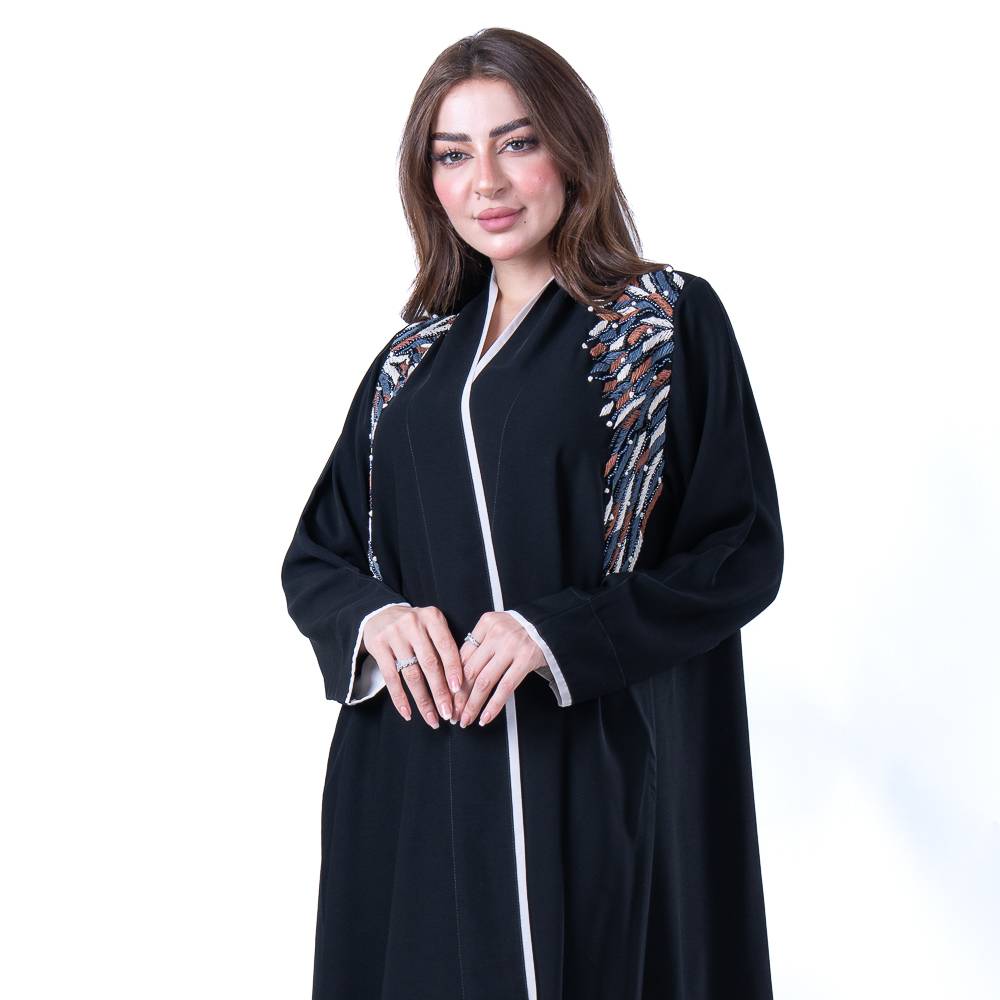 عباية شك يدوي بقماش كريب ملكي