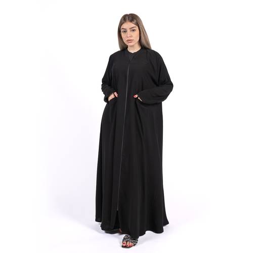 عباية سادة سحاب بقماش نصف القمر الراقي