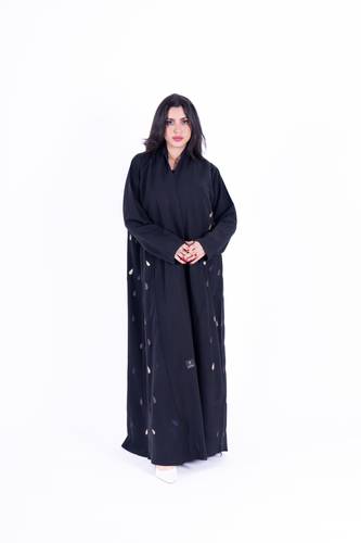 عباية عادية قماش كريب الشرقية بتطريز آري
