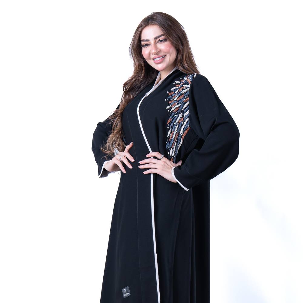 عباية شك يدوي بقماش كريب ملكي