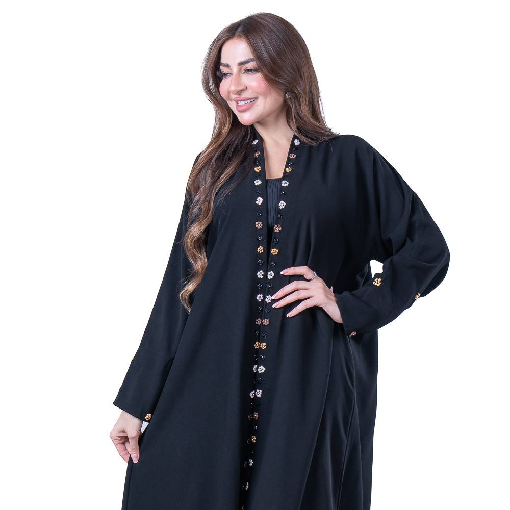 عباية شك يدوي بقماش كريب ملكي فاخر