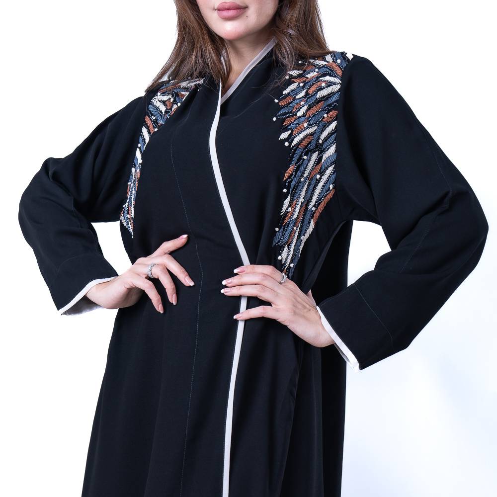 عباية شك يدوي بقماش كريب ملكي