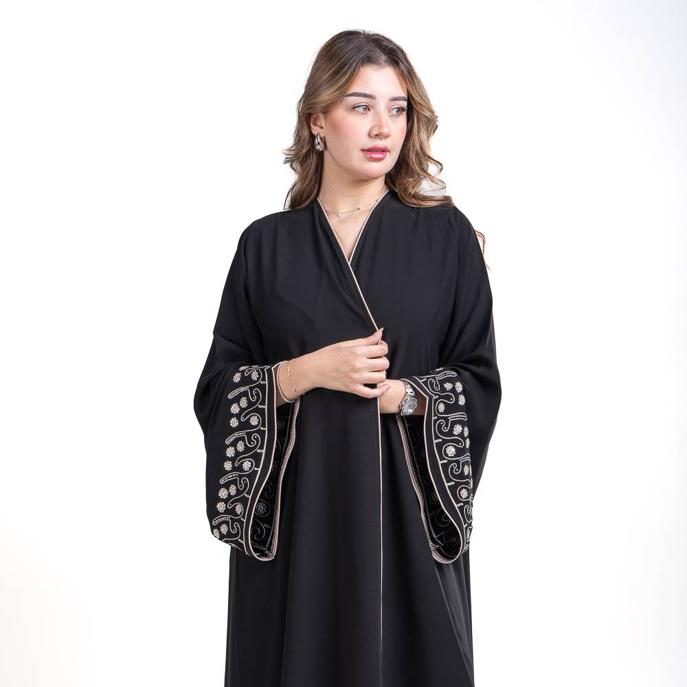 عباية فرنسي بقماش كريب ملكي فاخر