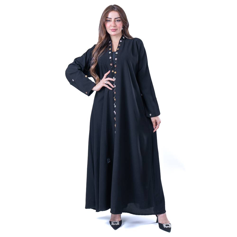 عباية شك يدوي بقماش كريب ملكي فاخر