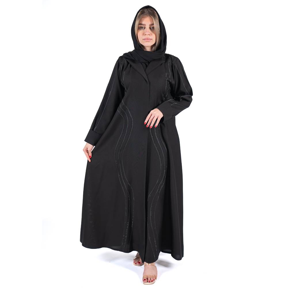 عباية نص كلوش بقماش كريب برايفت الفاخر