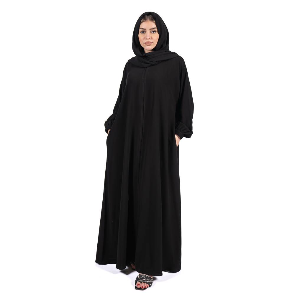 عباية سادة بقماش نصف القمر الراقي
