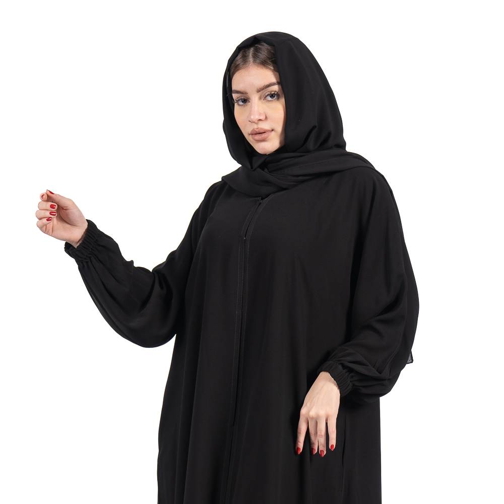 عباية سادة بقماش نصف القمر الراقي