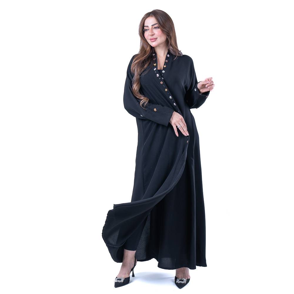 عباية شك يدوي بقماش كريب ملكي فاخر