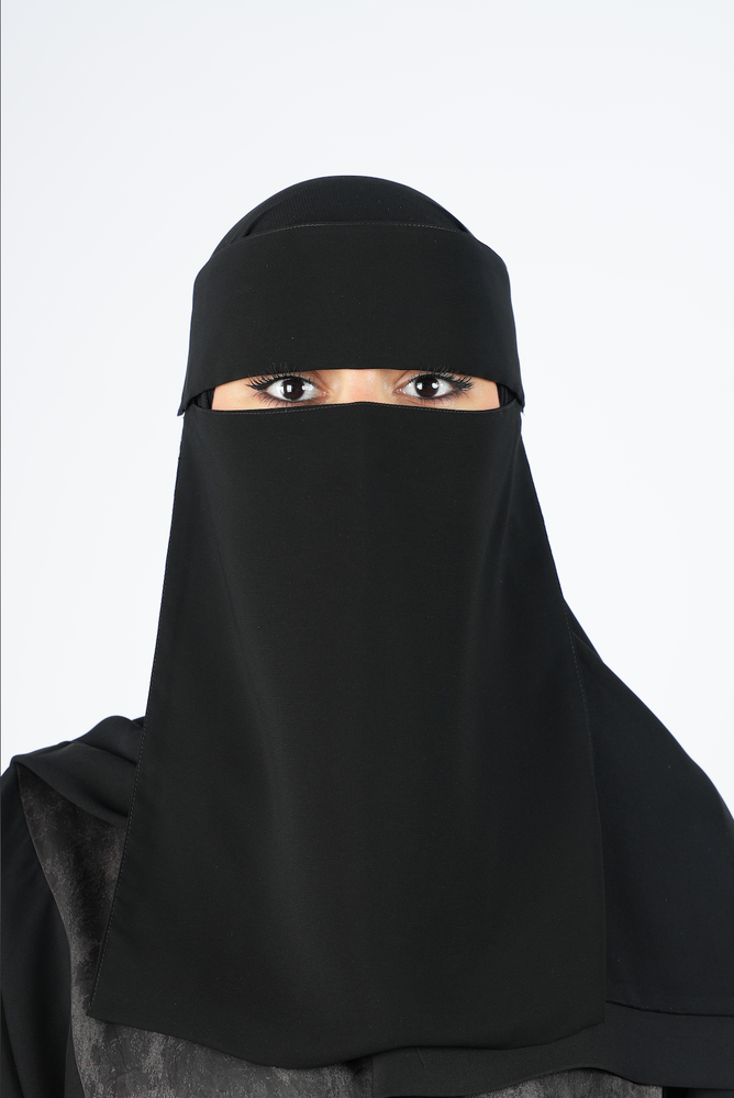 نقاب برايفت إسلامي طويل خطين مع مرد
