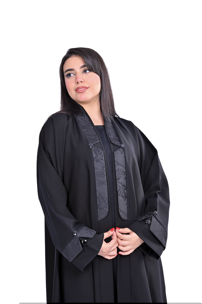 عباية عادية قماش منمت مع جاكار