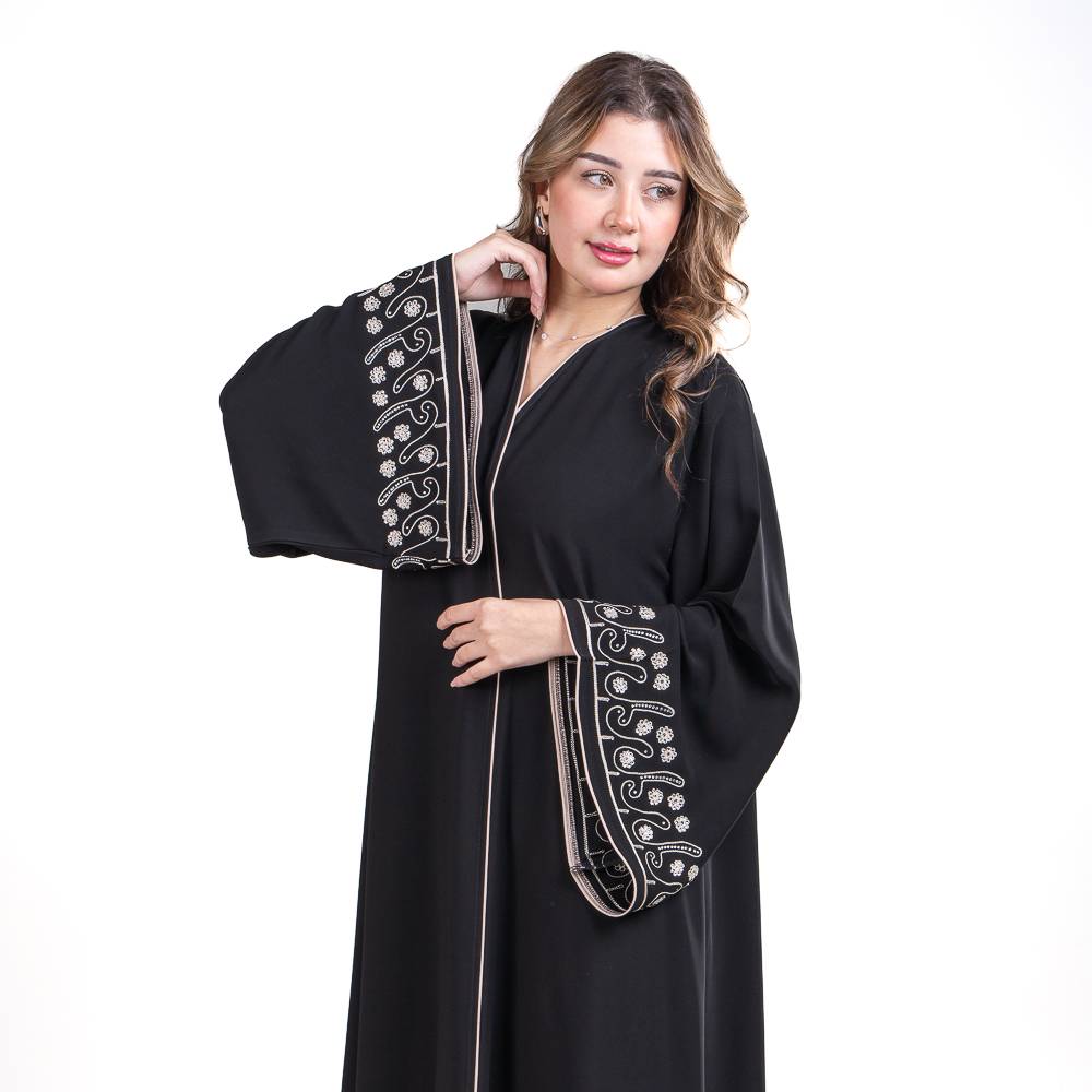 عباية فرنسي بقماش كريب ملكي فاخر