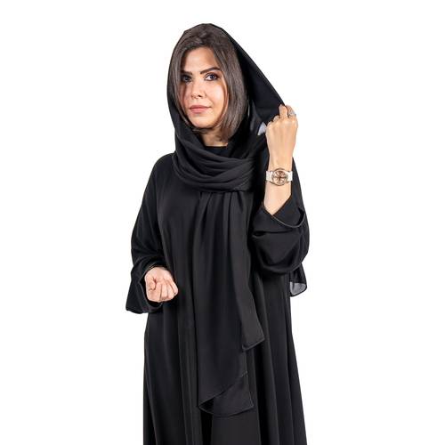 عباية دبل كلوش بقماش نصف القمر الراقي
