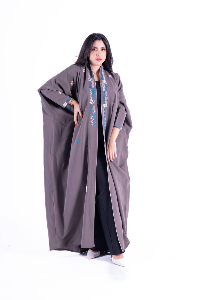 عباية قصة نص بشت قماش كريب مغسول