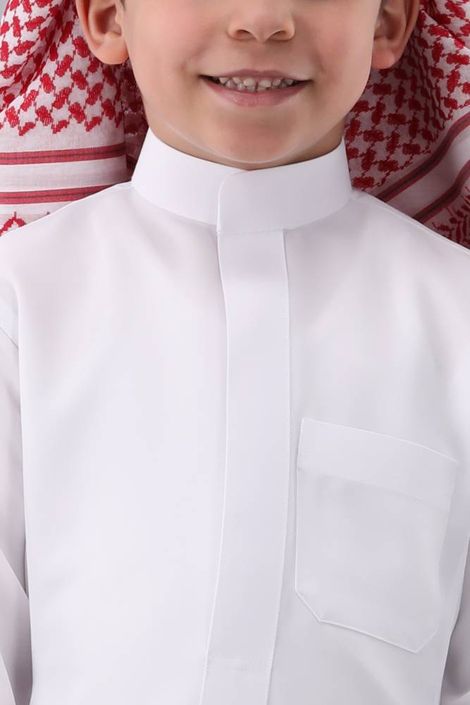 ثوب رسمي شبابي أبيض
