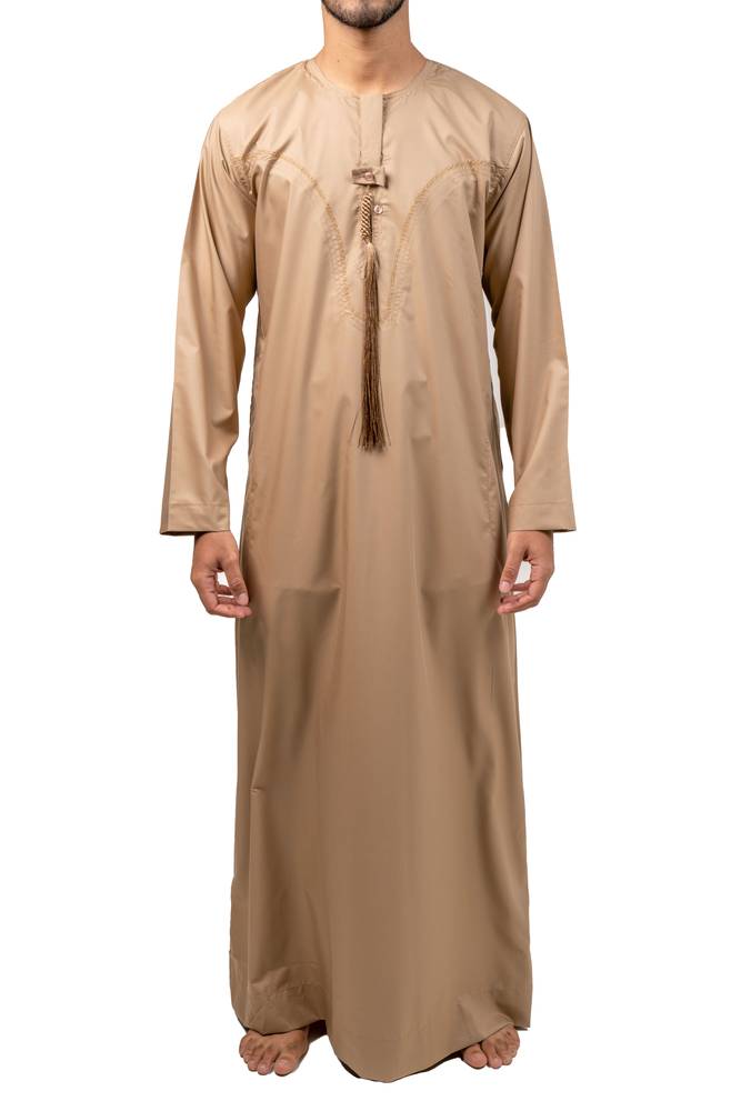 ثوب منزلي رجالي اماراتي بني