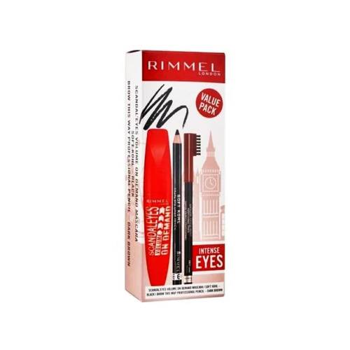 Rimmel Scandaleyes Mascara + Soft Kohl + Eyebrow Pencil Makeup Set