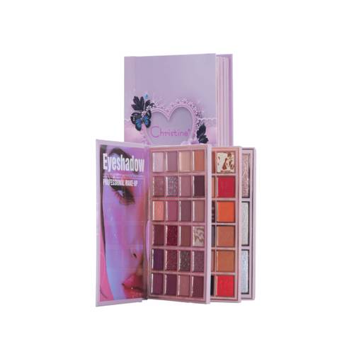 Christine Palette 24 Colors CH-K2313 5-in-1 Eyeshadow + Highlighter + Blush + Lipstick + Concealer + Eyebrow Tattoo