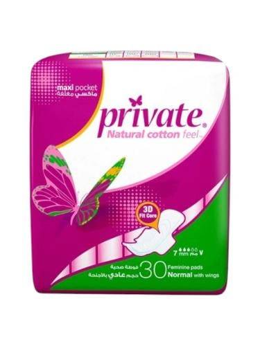 Private Sanitary Pads 30 pcs Regular with Wings