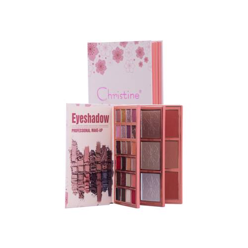 Christine Palette 24 Colors 4-in-1 Notebook Eyeshadow + Highlighter + Blush + Lipstick CH-K2311