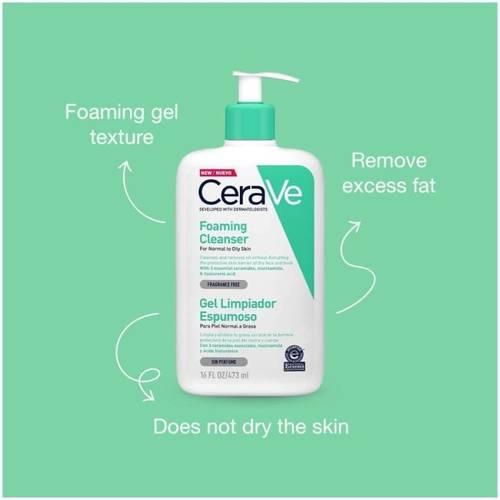 CeraVe Foaming Facial Cleanser 473ml for Normal to Oily Skin