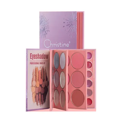 Christine Palette 24 Colors 4-in-1 Notebook Eyeshadow + Highlighter + Blush + Lipstick CH-K2310