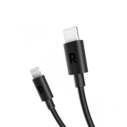 كيبل شحن راف باور TPE من TYPE-C إلى لايتينق بطول 2 متر - اسود
