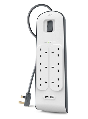 توصيلة بيلكن 6 منافذ طاقه بمنفذين USB
