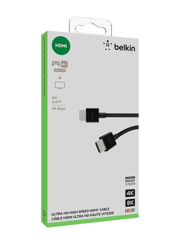 كيبل بيلكن HDMI ULTRA HIGH SPEED 4K 8Kالترا هاي اسبيد 2 متر اسود