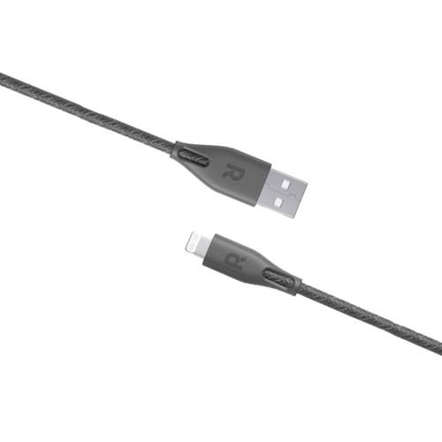كيبل شحن نايلون راف باور من USB-A إلى لايتنينق  1.2 متر - لون رمادي