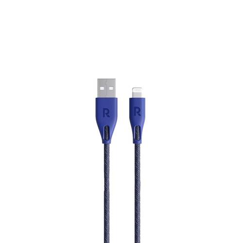 كيبل شحن نايلون راف باور من USB-A إلى لايتنينق 1.2 متر - لون ازرق