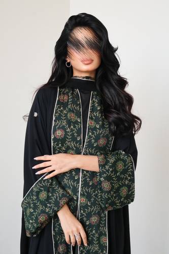 Flower Abaya ( Green)