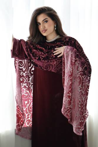 Maroon ombré dress