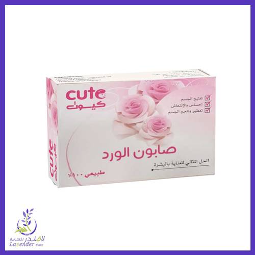 صابون الورد كيوت للعنايه بالبشره 100 غم 