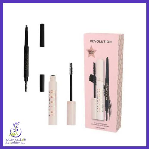 ماسكارا 5D لاش رموش وحواجب ثنائية من ريفلوشن , بني داكن