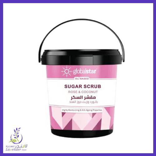 مقشر السكر الزيتي بالورد وجوز الهند من جلوبال ستار - 600 غم