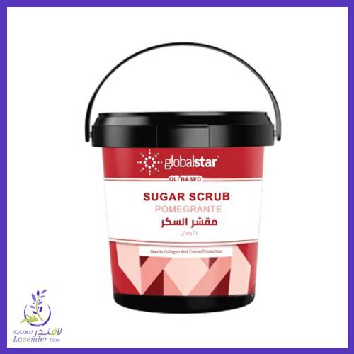 مقشر السكر بالرمان للوجه والجسم من جلوبال ستار - 600 غم